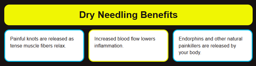 Sports physical therapist explains dry needling benefits showing pain relief, blood flow, endorphins
